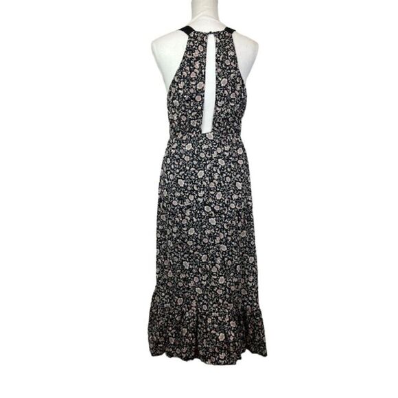 Scotch & Soda Maison Scotch Ruffled Midi Wrap Dress Black Floral Women's Size S - Picture 7 of 15
